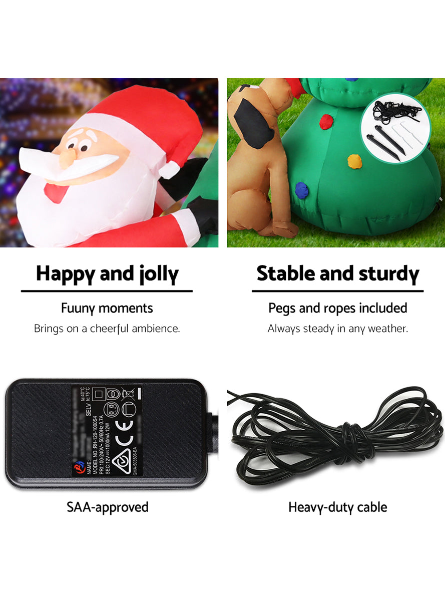 Jingle Jollys Santa Climbing Christmas Tree Inflatable Decoration - Info Image 2