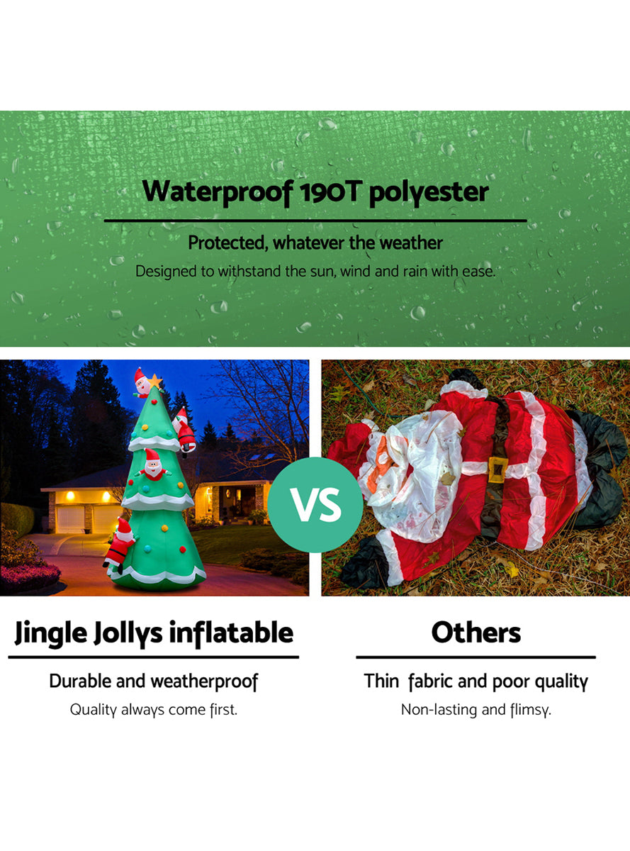 Jingle Jollys Santas in Christmas Tree 5 Metre Inflatable Decoration - Info Image 1