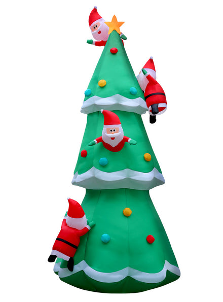 Jingle Jollys Santas in Christmas Tree 5 Metre Inflatable Decoration - Main Image