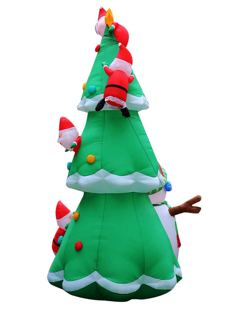 Jingle Jollys Santas in Christmas Tree 5 Metre Inflatable Decoration - Side Image