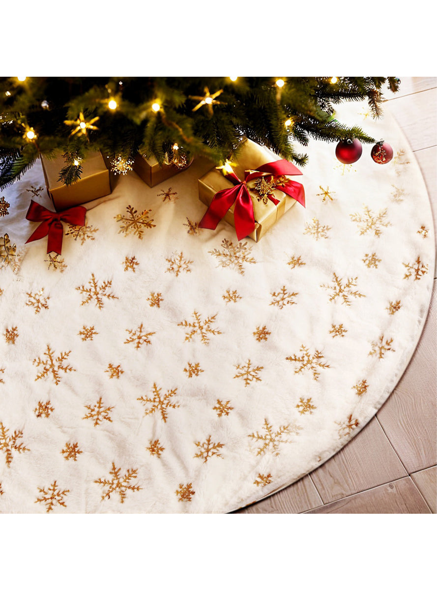 Jingle Jollys White Snowflake Print 90cm Tree Skirt - Alternate Image