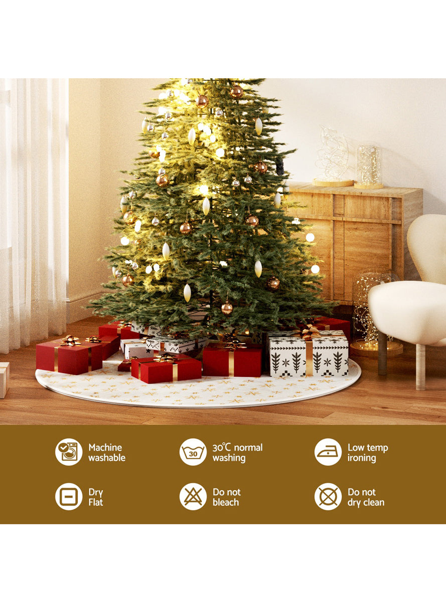 Jingle Jollys White Snowflake Print 90cm Tree Skirt - Info Image 1