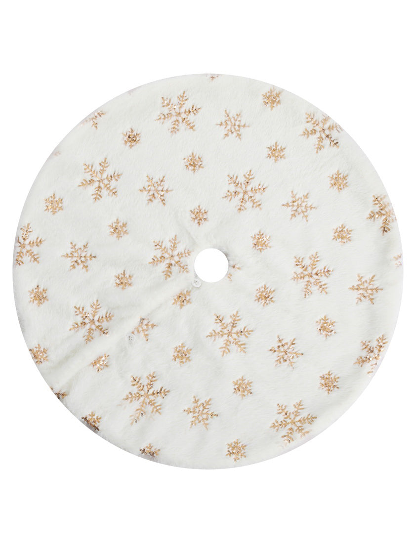 Jingle Jollys White Snowflake Print 90cm Tree Skirt - Main Image