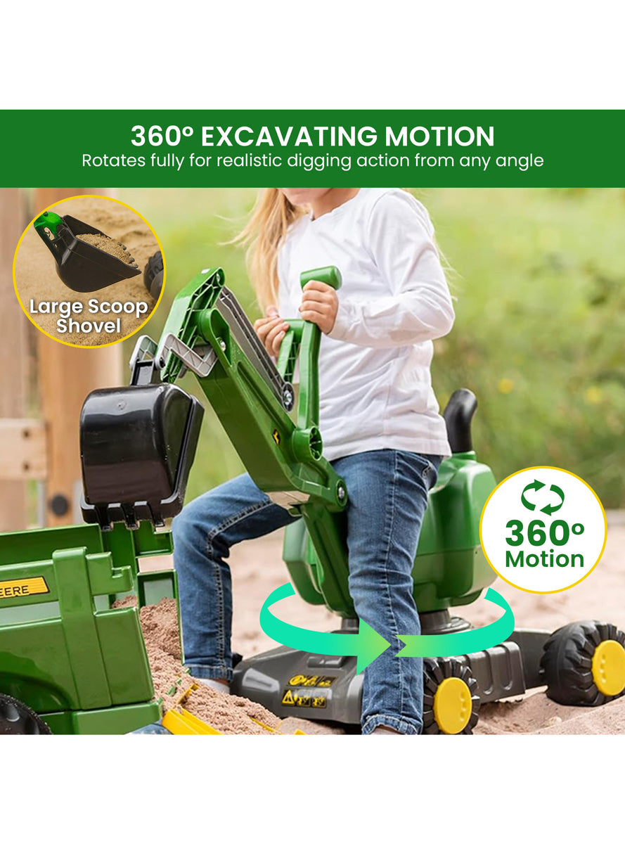 John Deere Green Ride On Excavator Digger - Info Image 2