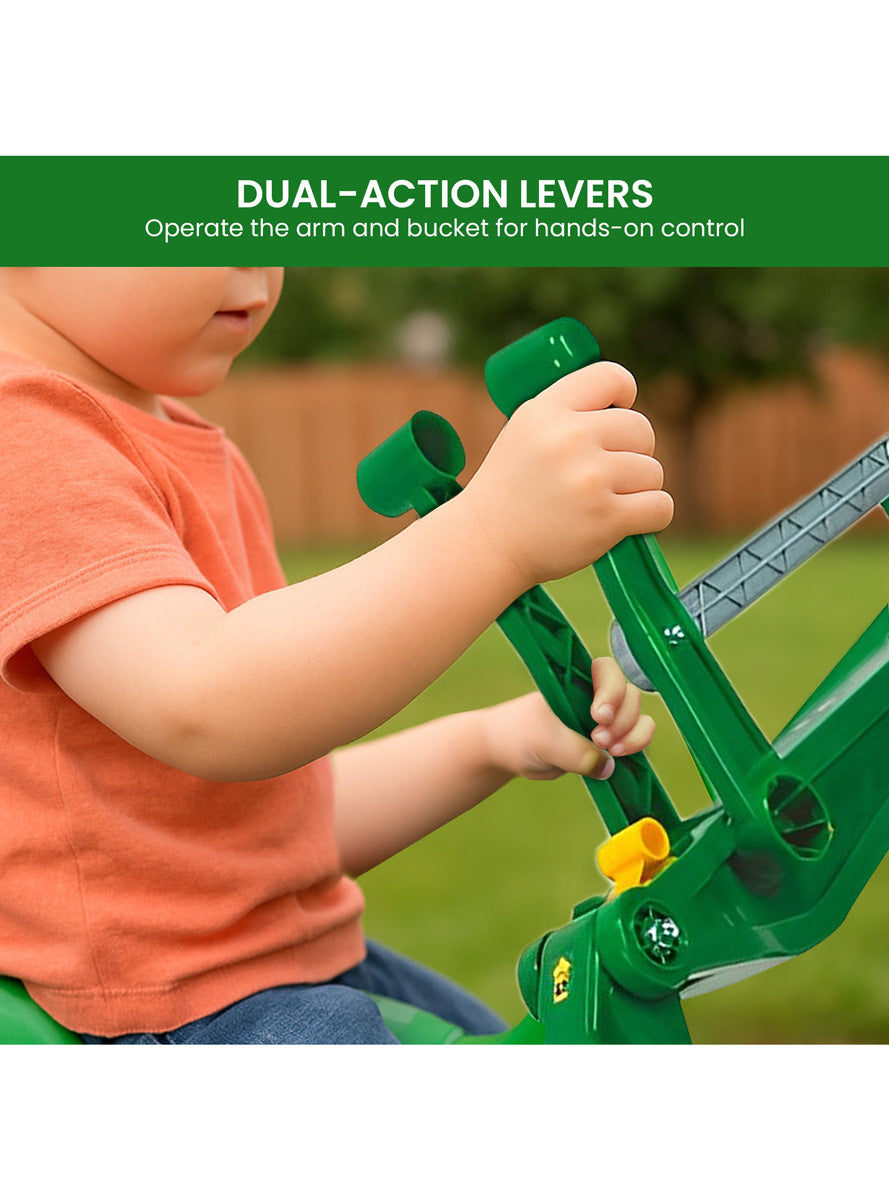 John Deere Green Ride On Excavator Digger - Info Image 3