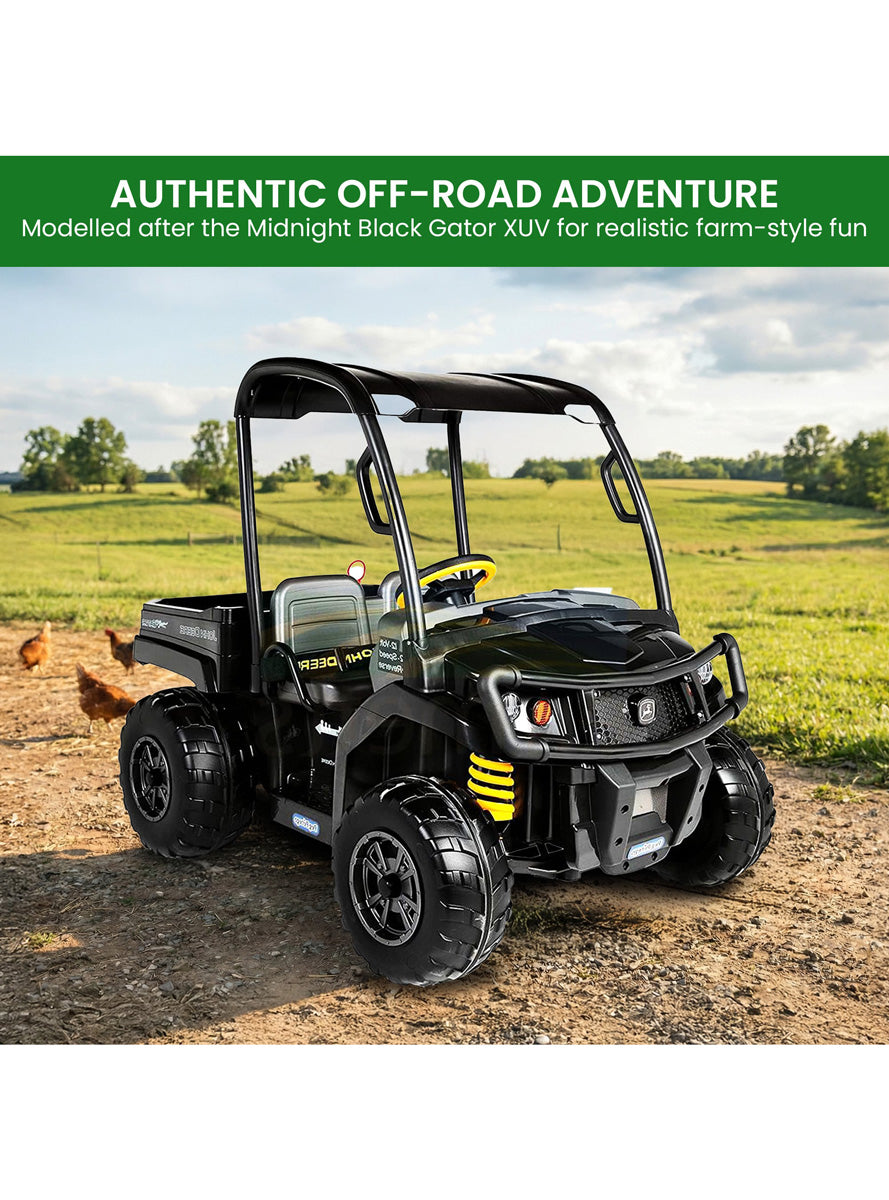 John Deere Midnight Black Gator XUV Kids Ride On Dual Seat Buggy - Info Image 2