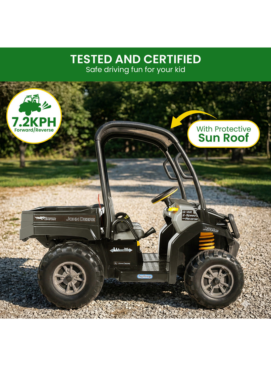 John Deere Midnight Black Gator XUV Kids Ride On Dual Seat Buggy - Info Image 5