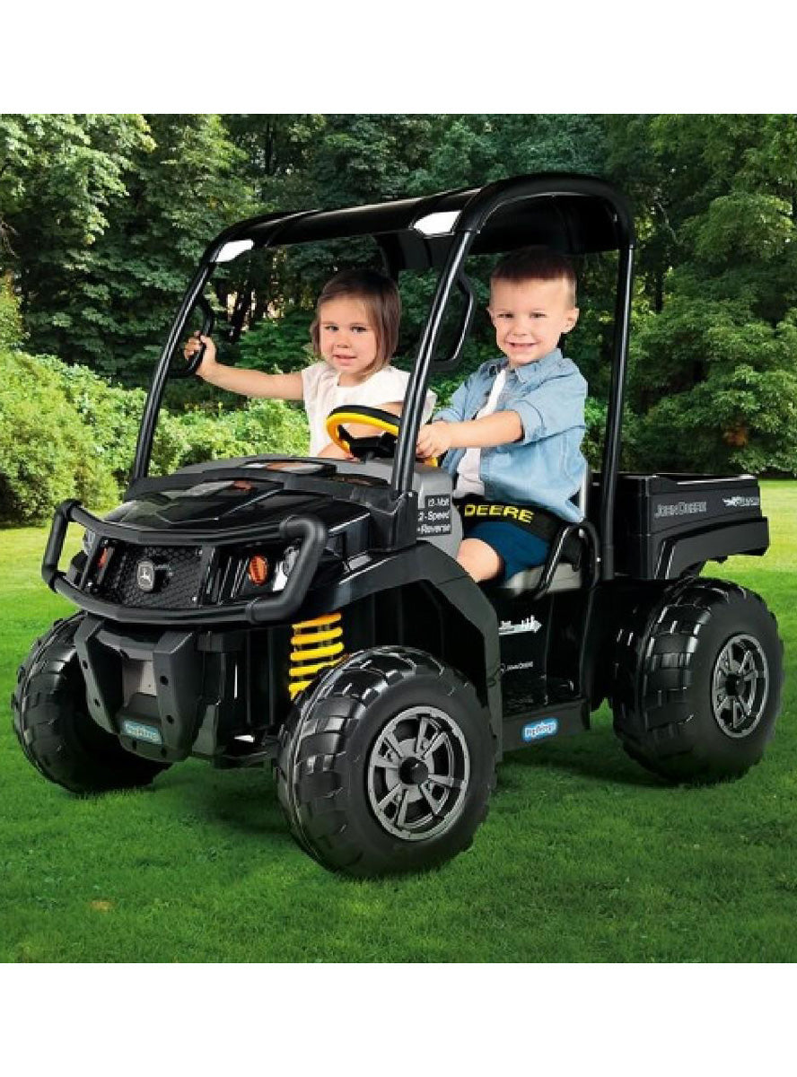 John Deere Midnight Black Gator XUV Kids Ride On Dual Seat Buggy - Lifestyle Image