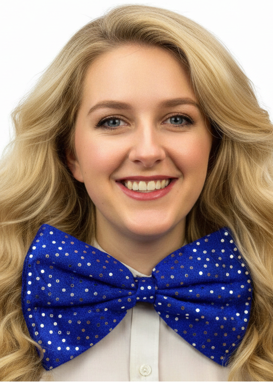 Jumbo Blue Clown Costume Bow Tie - Main Image