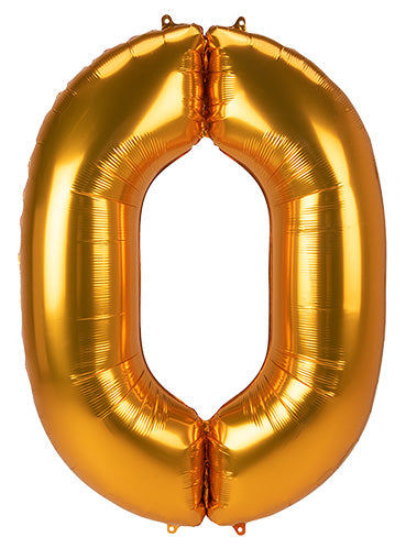 Jumbo Gold Number 0 Foil Balloon - Main Image