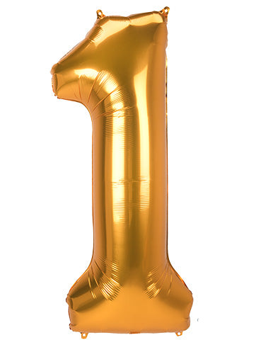 Jumbo Gold Number 1 Foil Balloon - Main Image