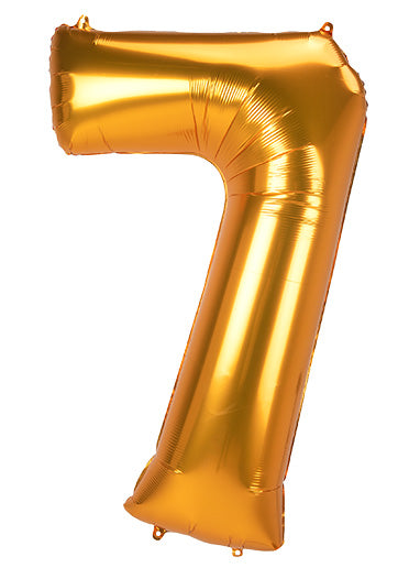 Jumbo Gold Number 7 Foil Balloon - Main Image