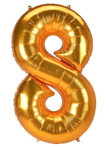 Jumbo Gold Number 8 Foil Balloon - Main Image