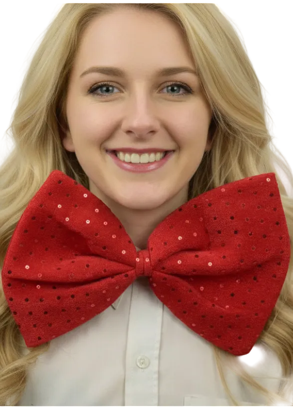 Jumbo Red Clown Costume Bow Tie - Main Image