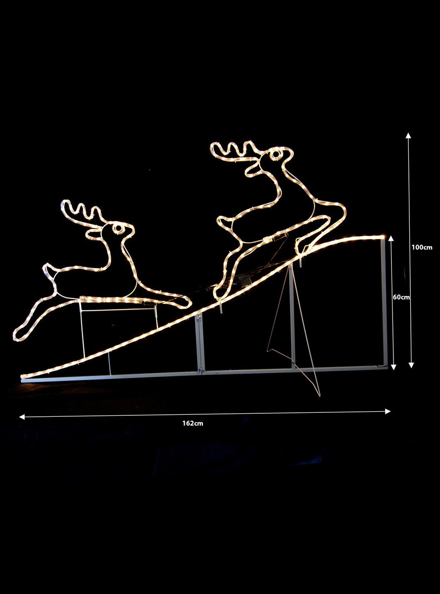 Jumping Reindeer Animated Rope Light Christmas Decoration - Dimensions Image