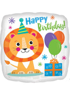 Image Of Jungle Safari Happy Birthday 45cm Square Foil Party Balloon