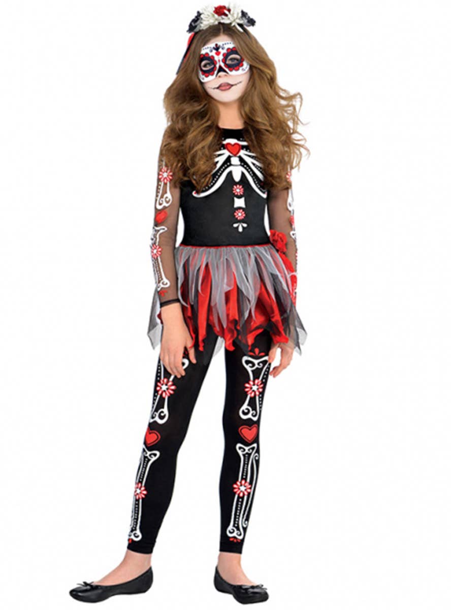 Image of Scared to the Bone Girls Day of the Dead Costume 