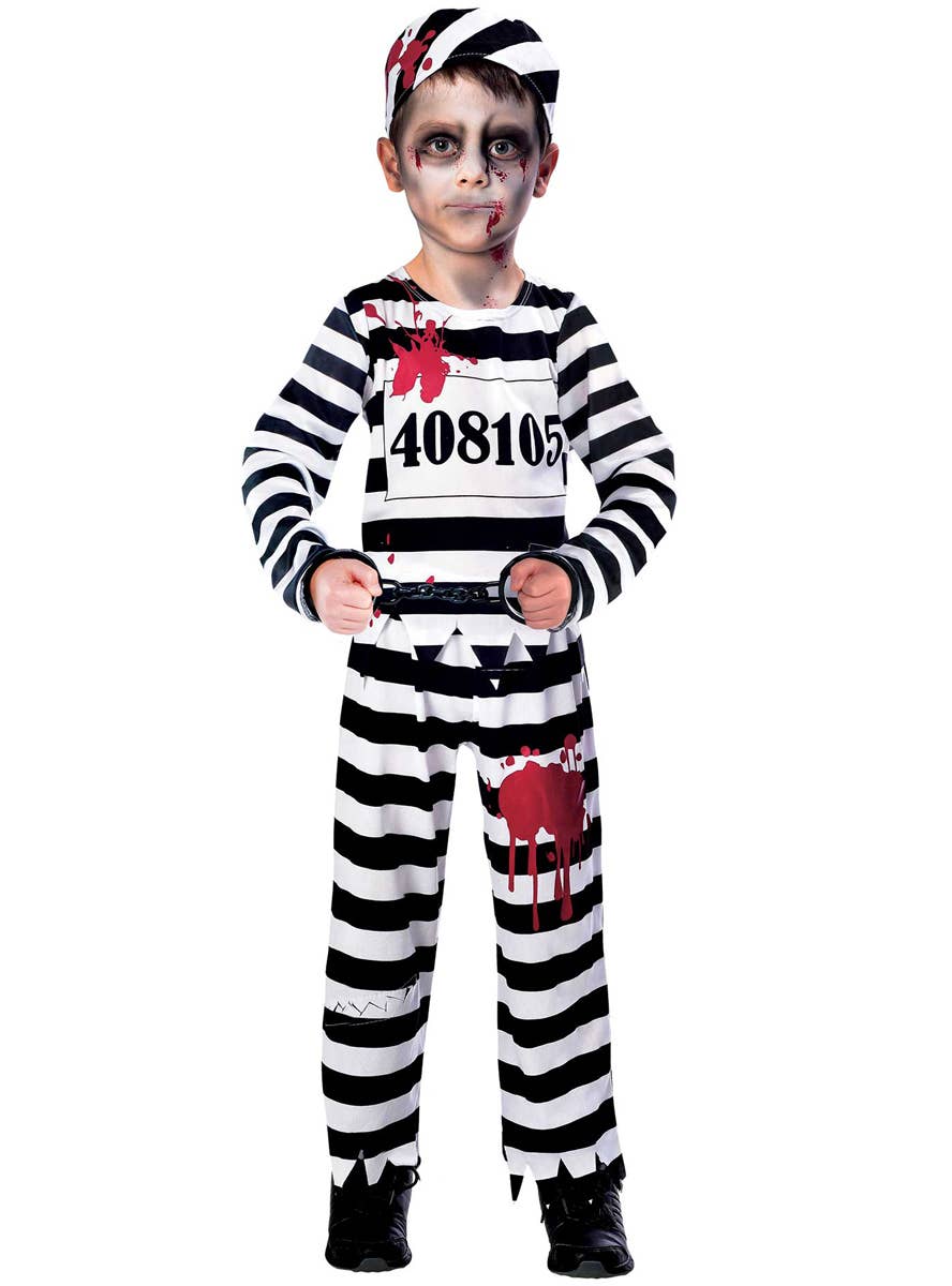 Image of Zombie Convict Boys Halloween Costume - Main Image