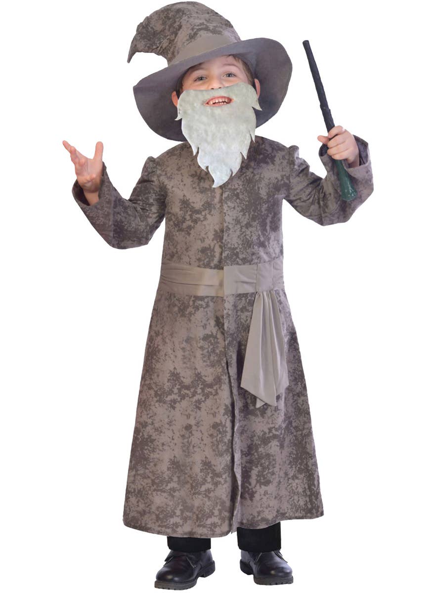 Boys Grey Wizard Costume Dumbledore Costume for Boys - Main Image