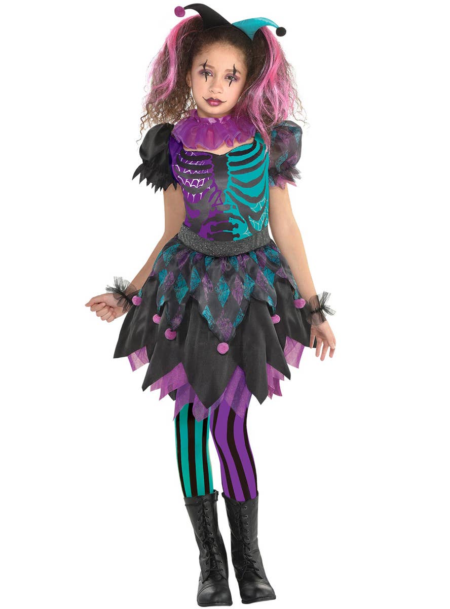 Image of Haunted Harlequin Girls Halloween Costume - Main Image