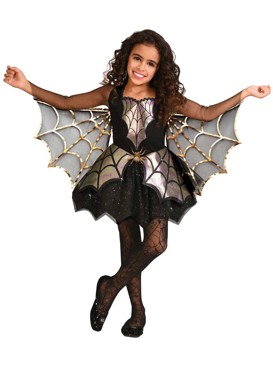 Image of Iridescent Spider Queen Girls Halloween Costume