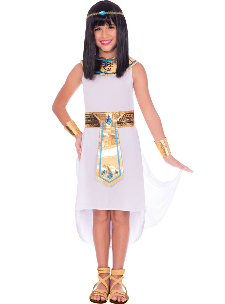 Ancient Queen Cleopatra White Costume for Girls