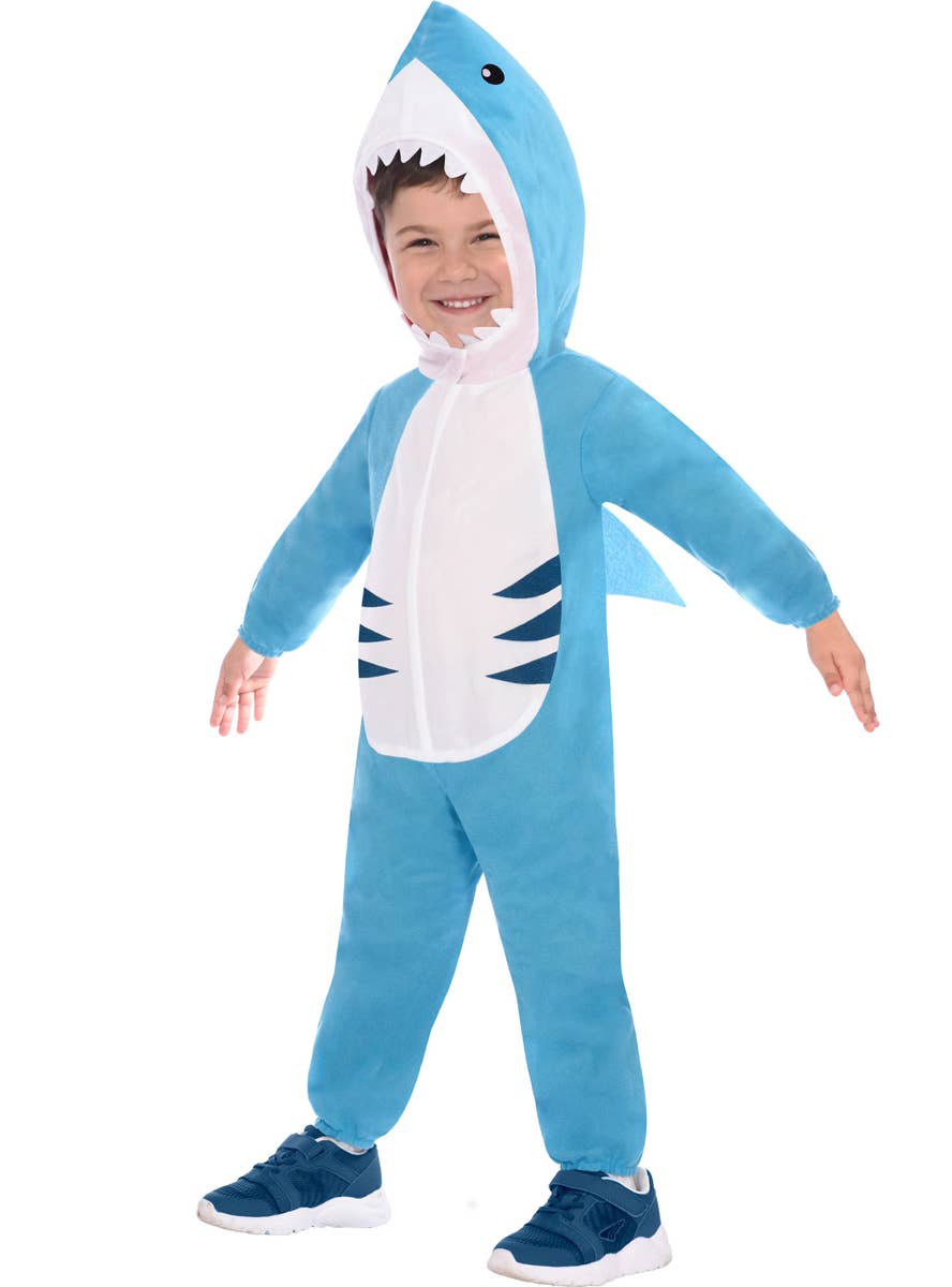 Kids Blue and White Shark Costume - Main Image