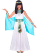 Girls Queen Cleopatra Blue and White Egyptian Costume