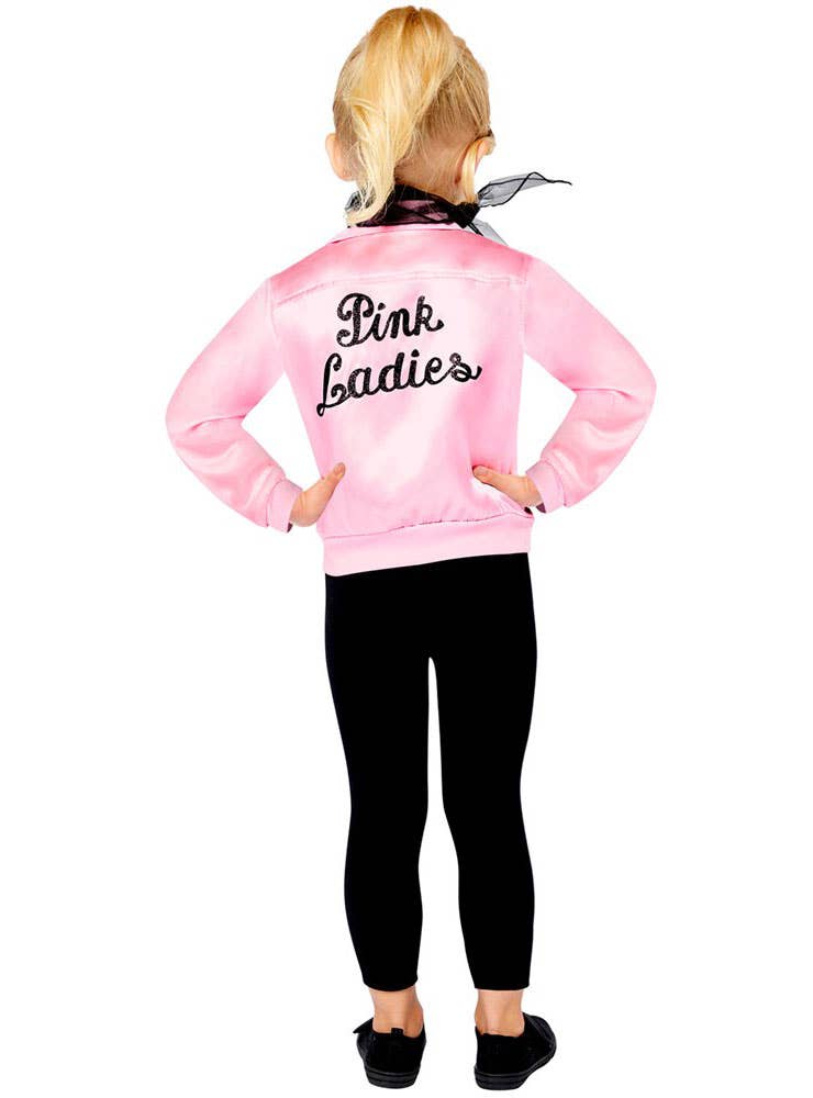 Pink Ladies Girls Officially Licensed Grease Costume - Back Image