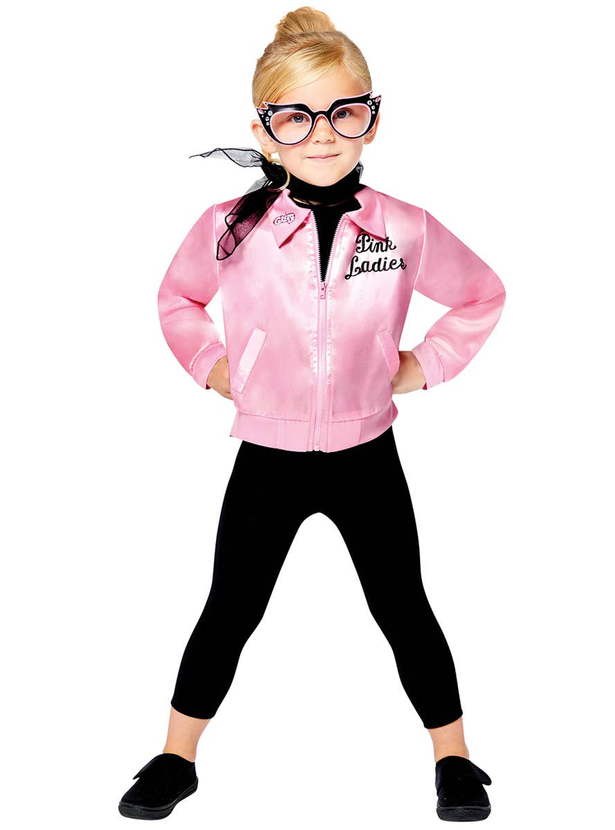 Girls Officially Licensed Pink Ladies Grease Costume Jacket - Front 1 Image