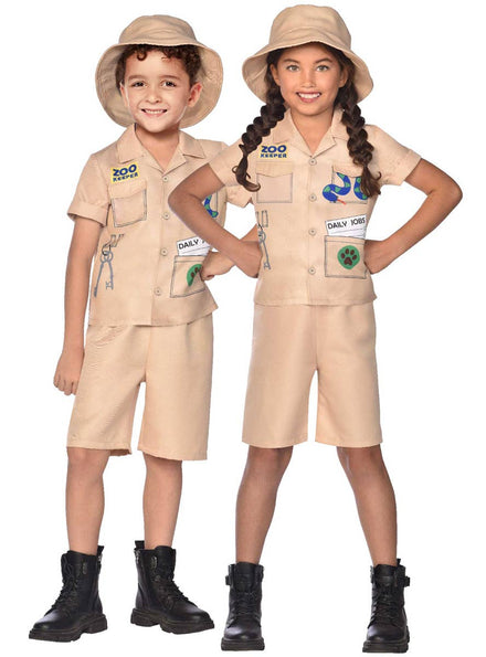 Kids Zoo Keeper Suit Fancy Dress Costume