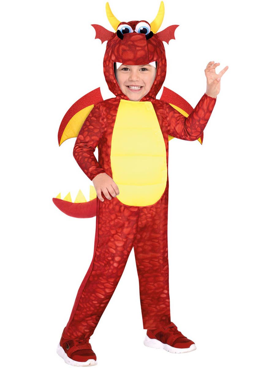 Image of Cute Red Dragon Boys Dress Up Costume - Main Image