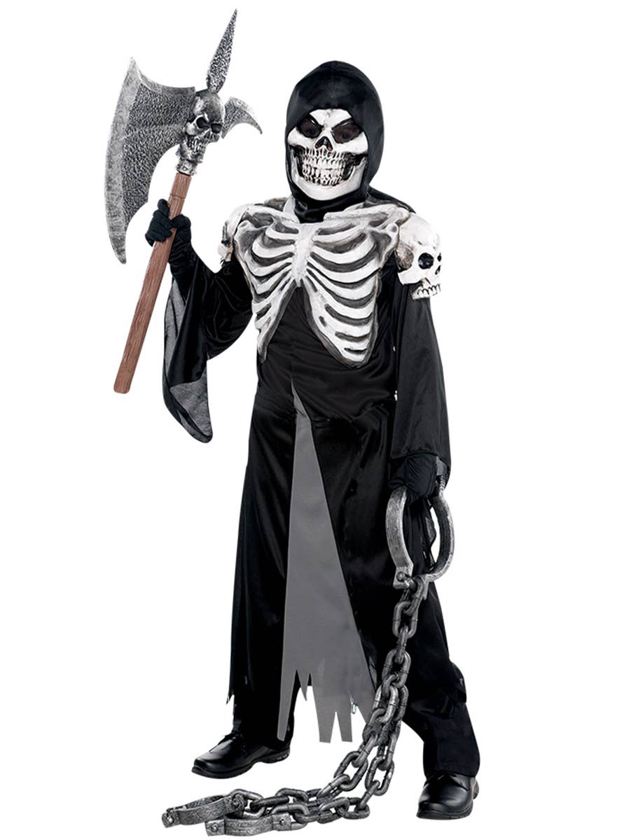 Amscan Gaming Reaper Halloween Kostüm – Für Jungen (4-6 Jahre), Inkl. Robe & Maske, Game Over-Druck