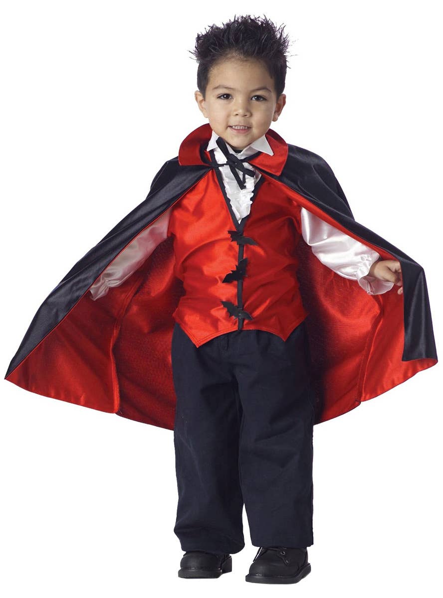 Boys Little Red and Black Toddler Vampire Costume