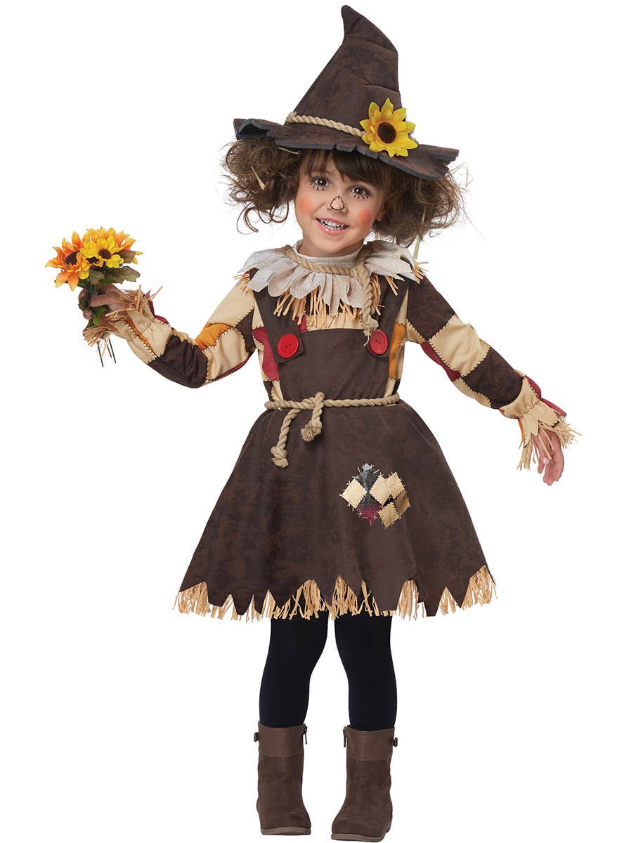 Toddler Girls Pumpkin Patch Scarecrow Fancy Dress Halloween Costume Main Image