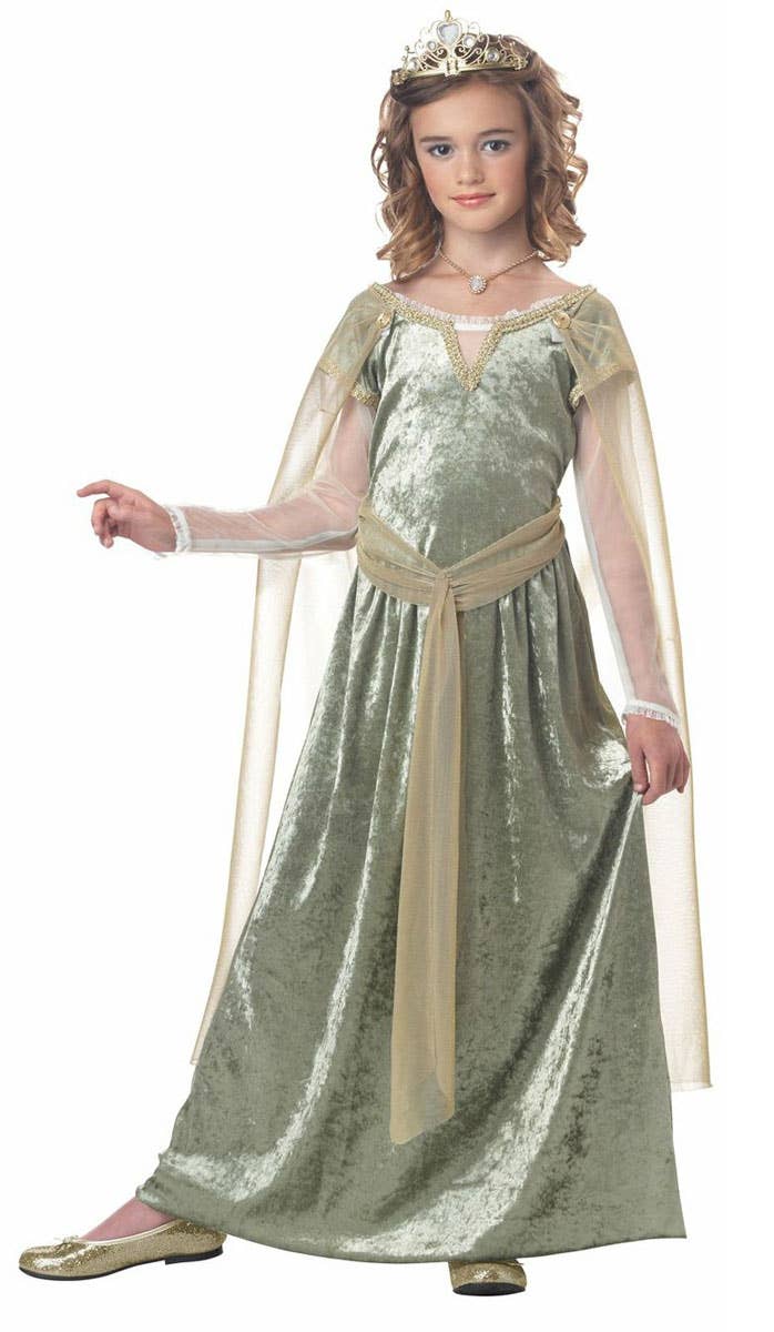Girls Renaissance Queen Medieval Costume Front View