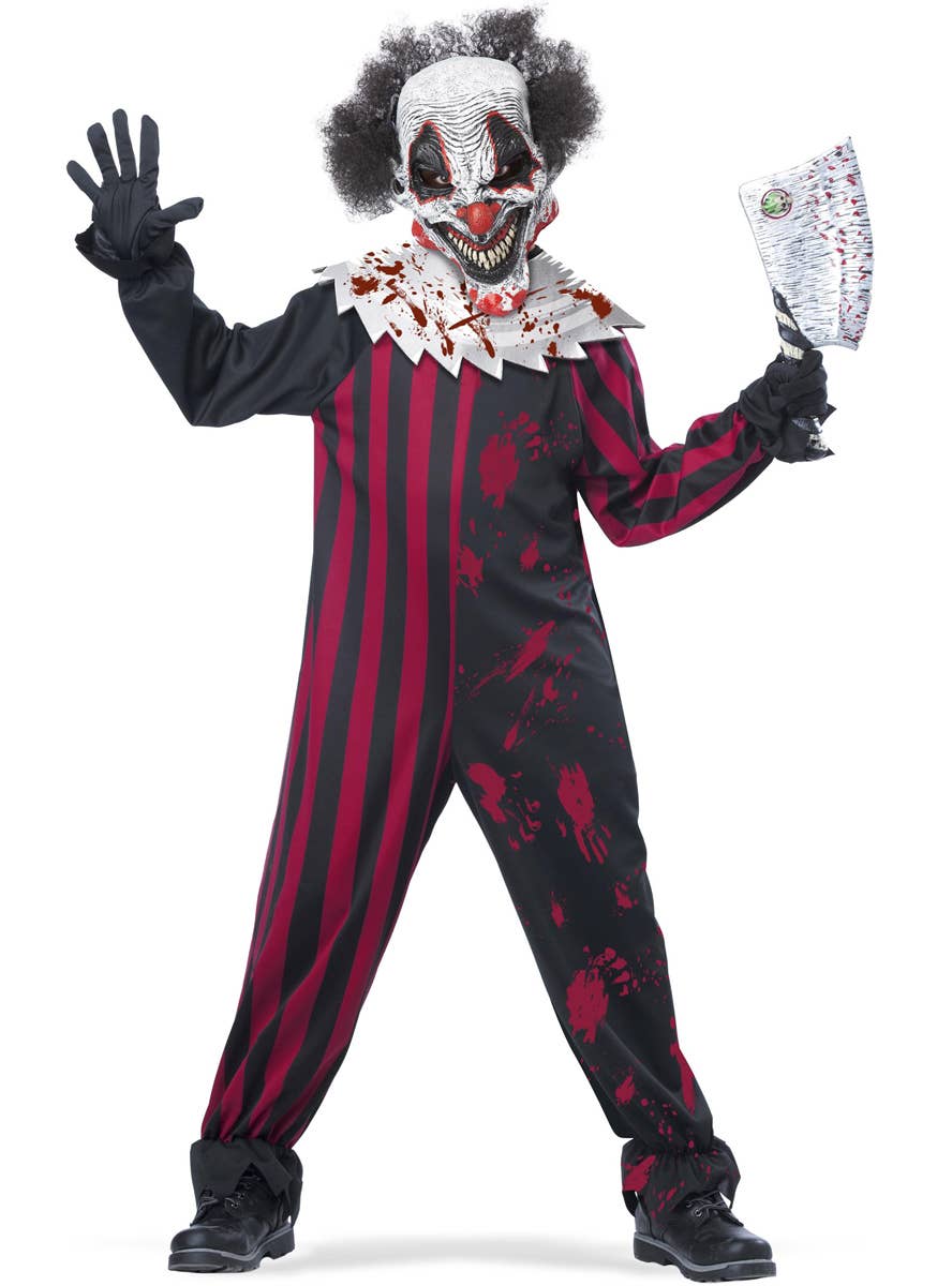 Boy's Killer Clown Creepy Circus Halloween Costume Front