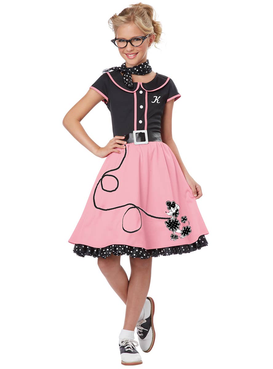 50s Dress Up Sweetheart Girl's Retro Fancy Dress Costume - Main Image