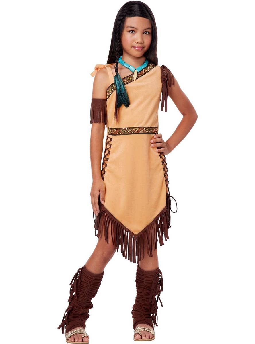 Girl's Pocahontas American Indian Costume Front View