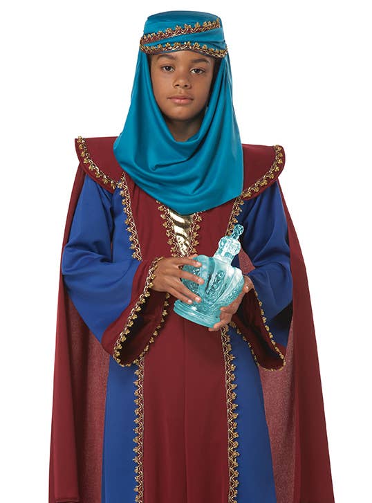 Boys Wise Men Balthasar Christmas Nativity Costume Clos Up Image