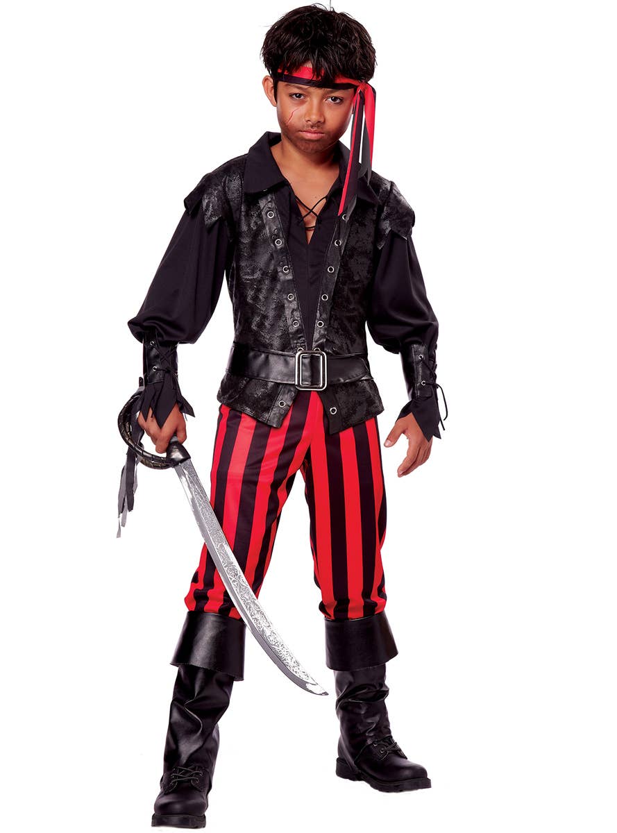 Buccaneer Pirate Boy's Fancy Dress Costume Front View