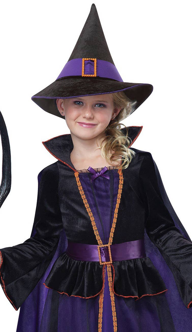 Kids Witch Costume Orange and Black Hocus Pocus Dress