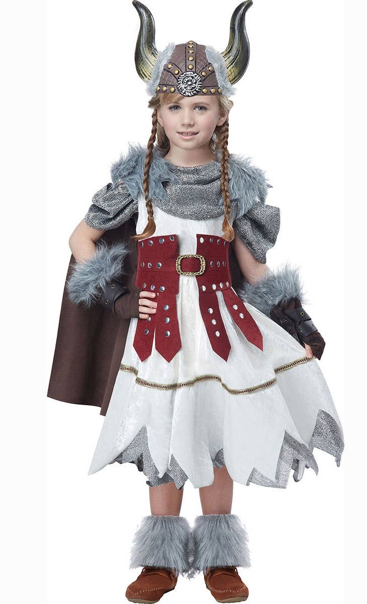 Girls Valorous Viking Fancy Dress Costume 