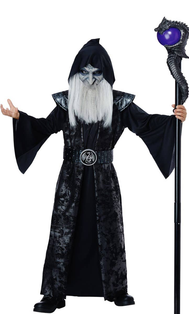 Dark Wizard Boys Halloween Fancy Dress Costume - Main Image