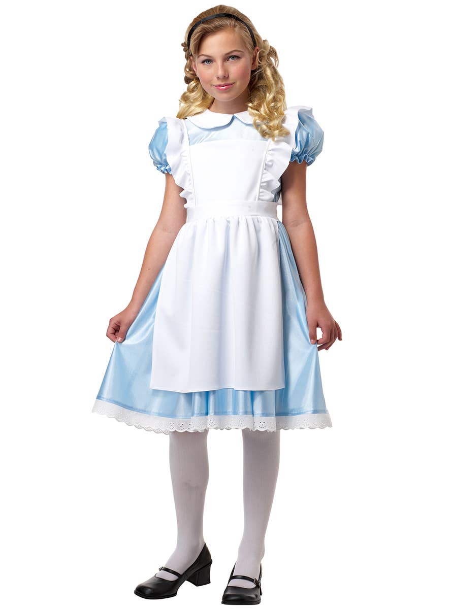 Girl's Alice in Wonderland Fancy Dress Costume Front View