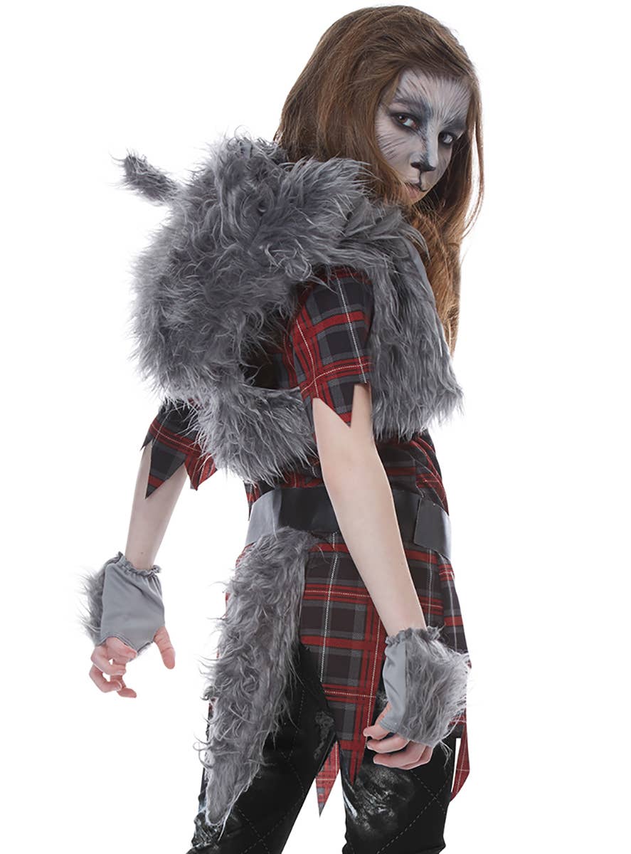 California Costumes Girls Grey Werewolf Halloween Costume Back Image