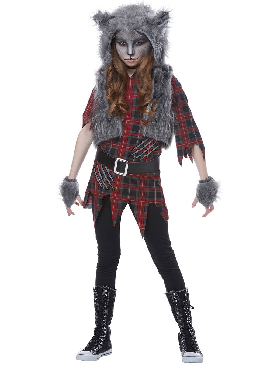California Costumes Girls Grey Werewolf Halloween Costume Main Image