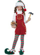 Image of Girl's Red Holiday Toymaker Elf Christmas Fancy Dress Costume 