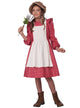 Floral Pink Frontier Settler Girl's Colonial Costume - Front Image
