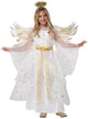 Girl's Deluxe White Starburst Angel Costume - Front Image